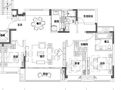 高郵萬科洋房 橫廳毛坯四房雙衛(wèi)
