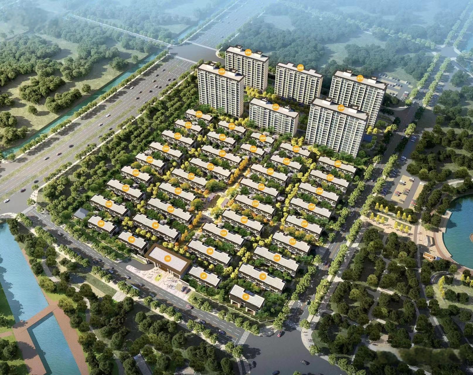 高郵吾悅廣場(chǎng)附近 翠湖天地前排疊加:1+2+地下室 毛坯三層